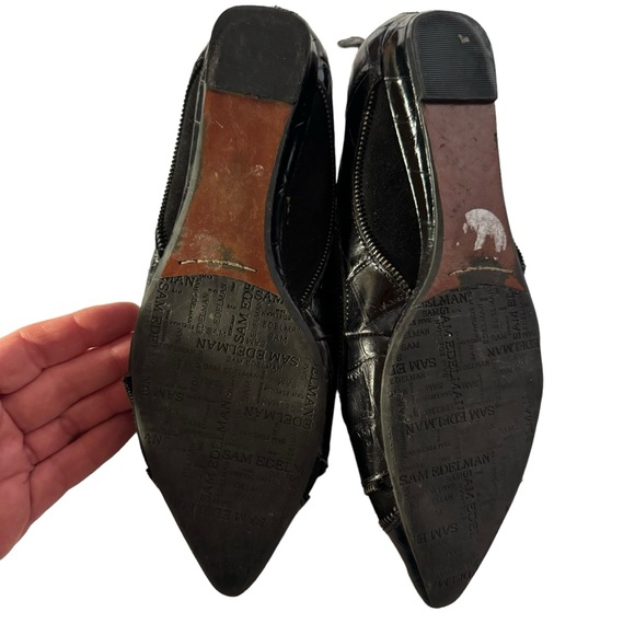 SAME EDELMAN CROCODILE ZIPPER FLATS 6.5 - Picture 4 of 6